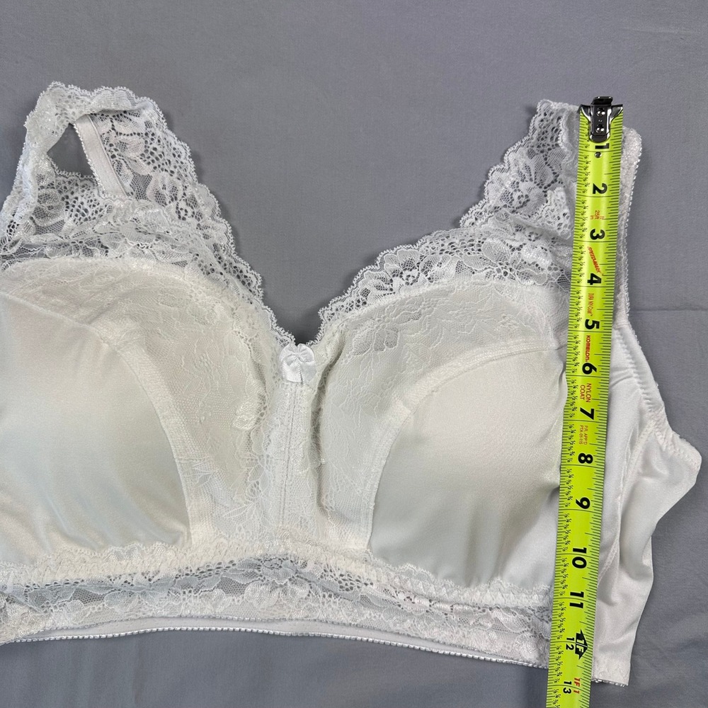 Rhonda Shear Lace Bra 3X White Comfort Support Wireless Stretch Everyday HSN - Picture 6 of 8